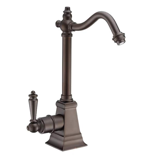 Whitehaus Collection Single Handle Instant Hot Water Dispenser with Traditional Spout and Self Closing Handle in Oil Rubbed Bronze