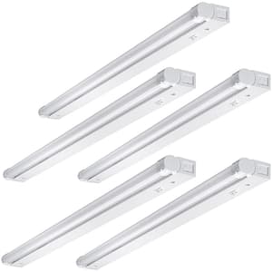 32 in. Linkable LED Beam Adjustable Under Cabinet Strip Light Plug In or Direct Wire 1000 Lumens 3000K Dimmable (5-Pack)
