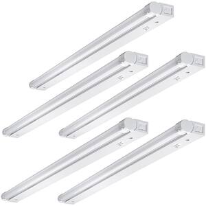 32 in. Linkable LED Beam Adjustable Under Cabinet Strip Light Plug In or Direct Wire 1000 Lumens 3000K Dimmable (5-Pack)