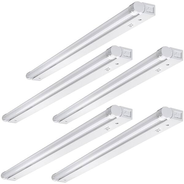 ETi 32 in. Linkable LED Beam Adjustable Under Cabinet Strip Light Plug In or Direct Wire 1000 Lumens 3000K Dimmable (5-Pack)