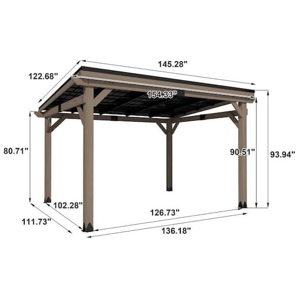 Mondawe Aeroeave 10 ft. x 12 ft. Cedar Wood Frame Outdoor Lean-To