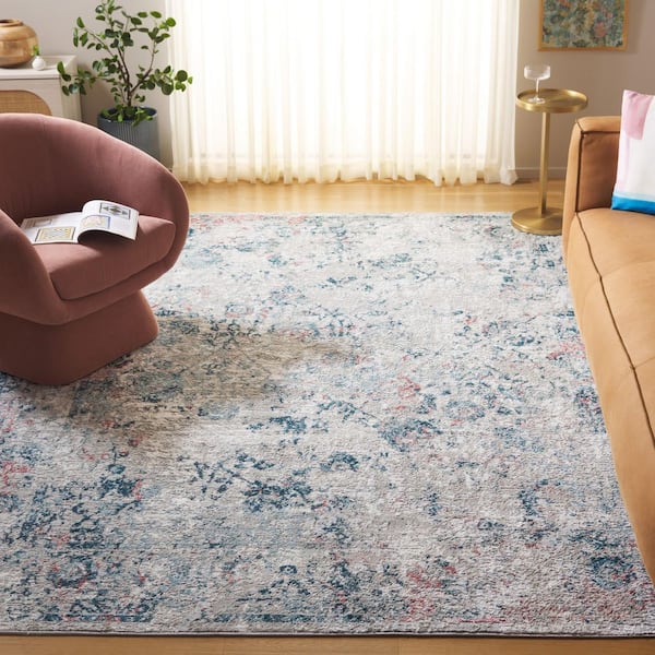 Meadow 8 ft. x 10 ft. Light Gray/Blue Distressed Marble Area Rug