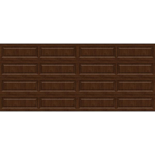Clopay Classic Steel Long Panel 16 ft. x 7 ft. Insulated 12.9 R-Value Wood Look Walnut Garage Door without windows