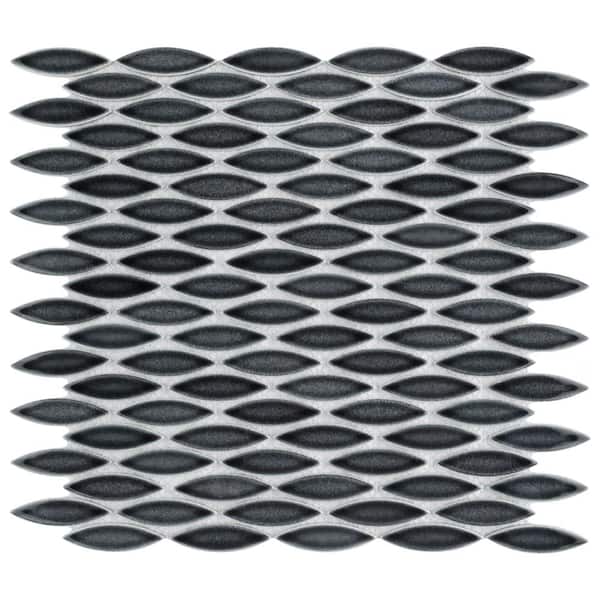 Merola Tile Pescado Storm Grey 6 in. x 6 in. Porcelain Mosaic Take Home Tile Sample