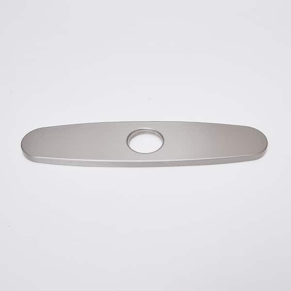 10 in. Kitchen Faucet Sink Hole Cover Deck Plate Escutcheon For 1 or 3 Hole Brass in Brushed Nickel
