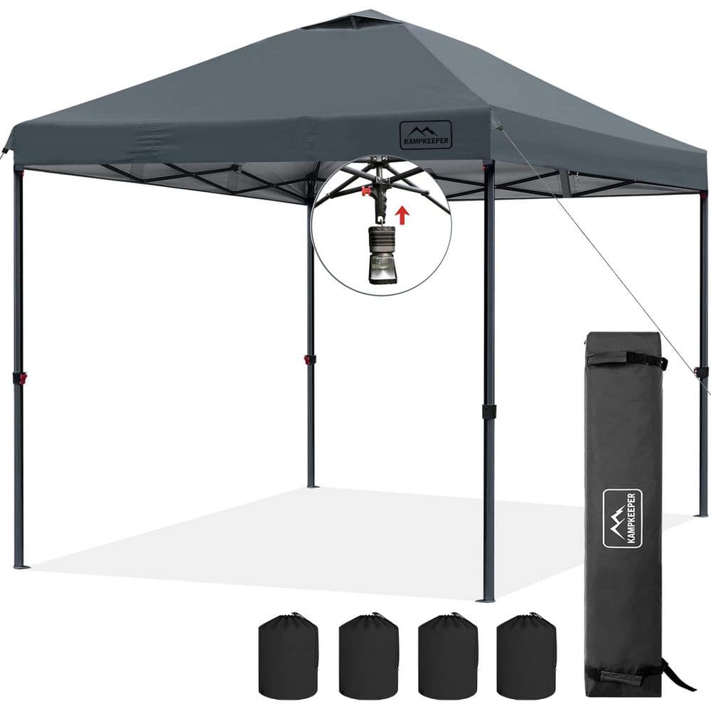 10 ft. x 10 ft. Dark Gray Outdoor Instant Pop Up Gazebo Canopy Tent with Adjustable Heights and Wheeled Carry Bag price history on PriceWatchPro