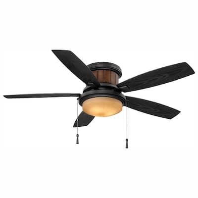 Roanoke 48 in. Indoor/Outdoor Wet Rated Natural Iron Ceiling Fan with LED Bulbs Included