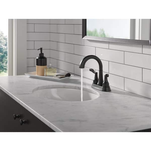 Faryn 4 in. Centerset Double-Handle Bathroom Faucet in Matte Black