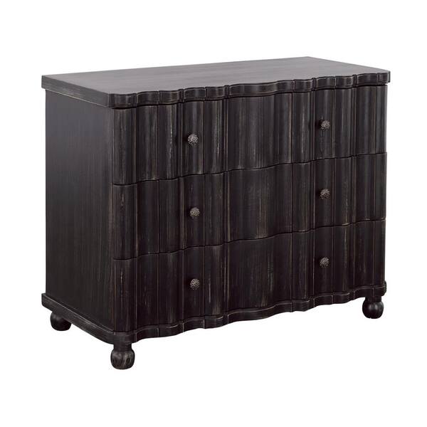 Coast to Coast imports Shadowbox Black Chest with Three Drawers 40 in