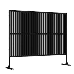75 in. x 48 in. Black Patio Privacy Screen with Stand