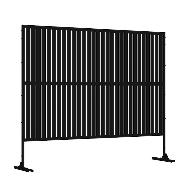 PexFix 75 in. x 48 in. Black Patio Privacy Screen with Stand