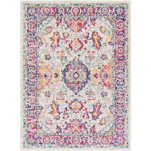 Monique Pink 5 ft. 3 in. x 7 ft. 1 in. Medallion Area Rug