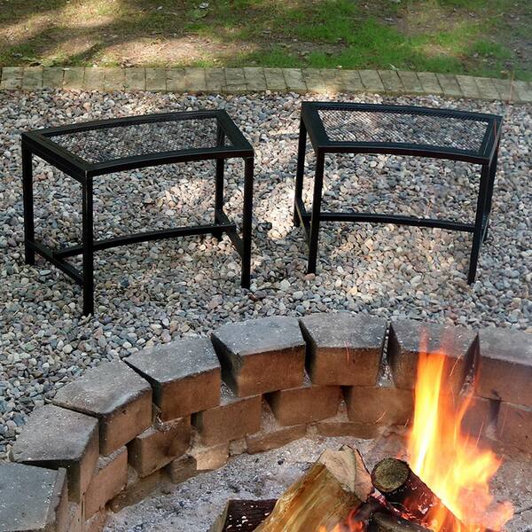 Sunnydaze Decor 23 in. x 16 in. Black Metal Mesh Fire Pit Outdoor