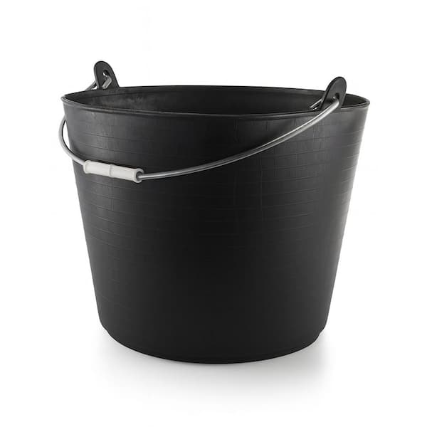 4-pack 7 gal. plastic flexible tub with metal handle for tile, construction, masonry, cleaning 13.78 x 13.78 x 12.99 in.