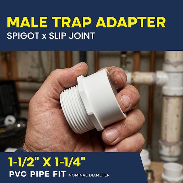 hobby12345さん専用 PLUMBFLEX 1-1/2 in. x 1-1/4 in. White Rigid PVC DWV Trap Adapter