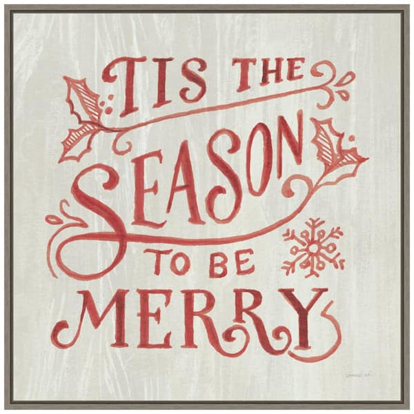 Amanti Art 22 in. White and Bright Christmas II Christmas Holiday Framed Canvas Box Wall Art