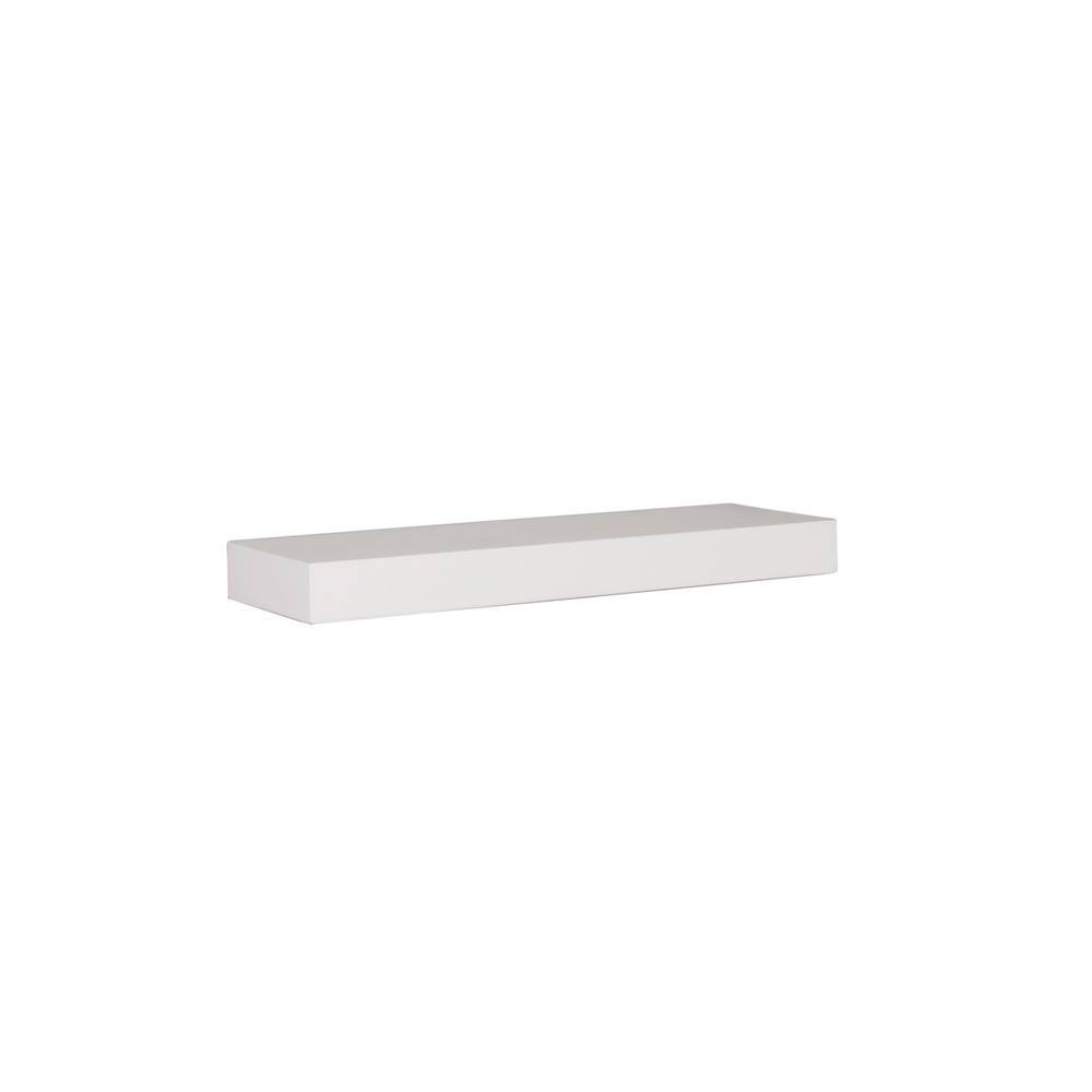 White MDF Modern Floating Wall Shelves Set of 3