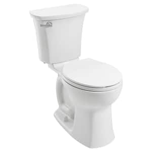 Edgemere 10 in. Rough-In 2-Piece 1.28 GPF Single Flush Right Height Round Front Toilet in White, Seat Not Included