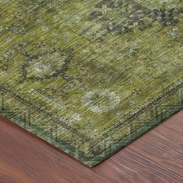 Chantille Machine Washable Indoor/Outdoor Abstract ACN2808 Olive 3 ft. x 4 ft. Area Rug