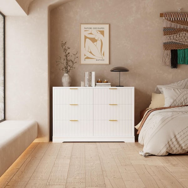 elegant dresser for bedroom Modern Black 6-Drawer Dresser for Bedroom
