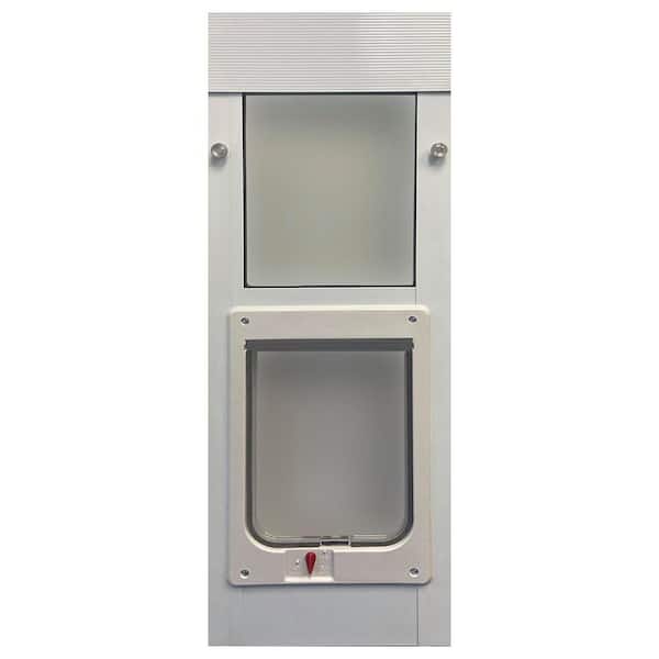 3.0 Medium White Chubby Kat 7.5 in. x 10.5 in. Pet Door Insert for 32.5 in. to 35.125 in. High Aluminum Sliding Window