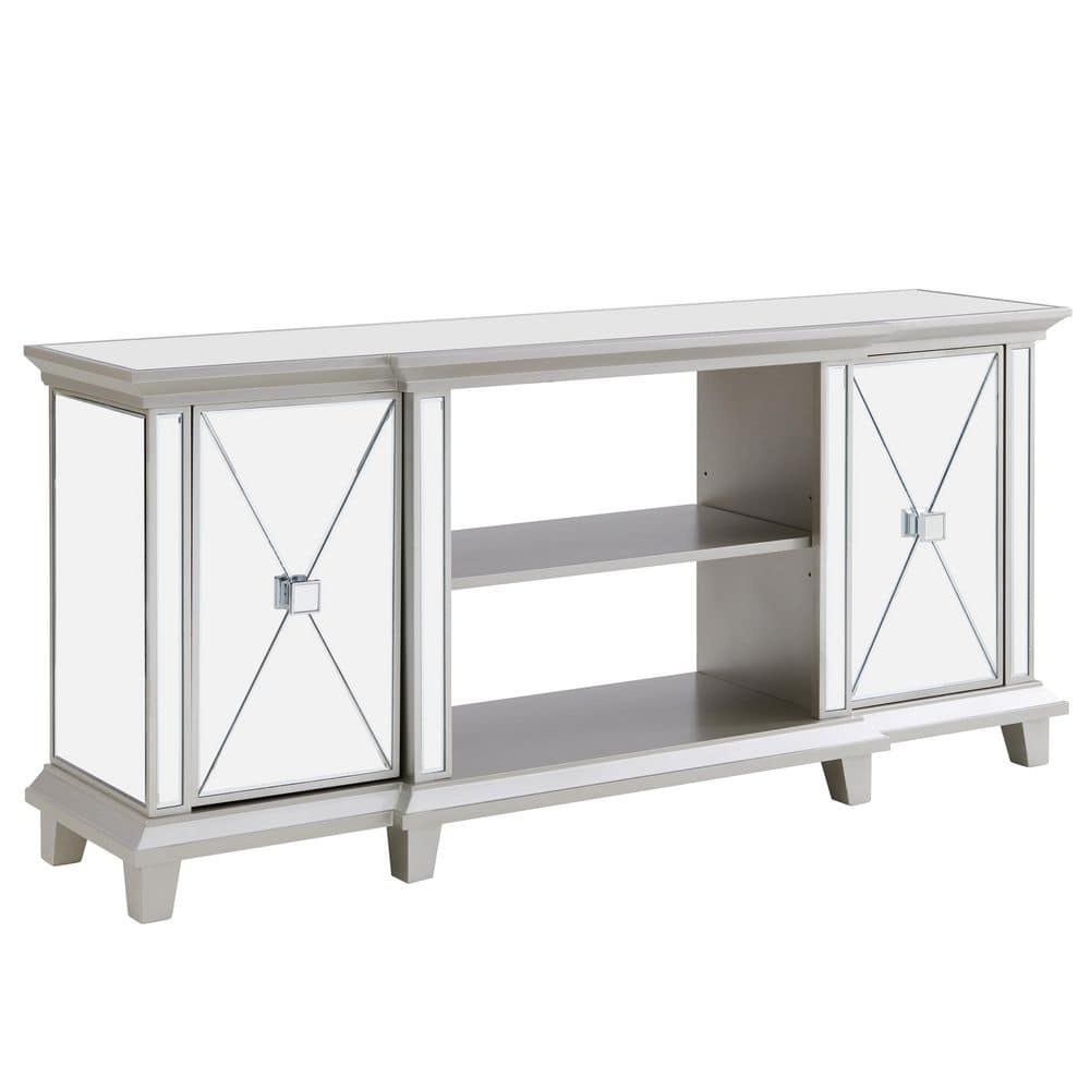 Toppington Silver Mirrored Media Console