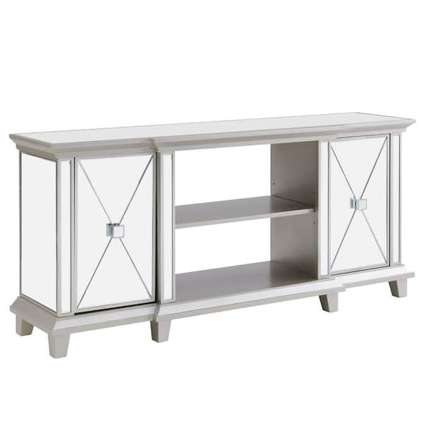 SEI Furniture Toppington Silver Mirrored Media Console HD74634 The