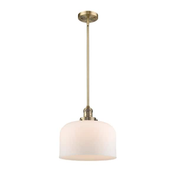 Innovations Bell 1-Light Brushed Brass Bowl Pendant Light with Matte ...