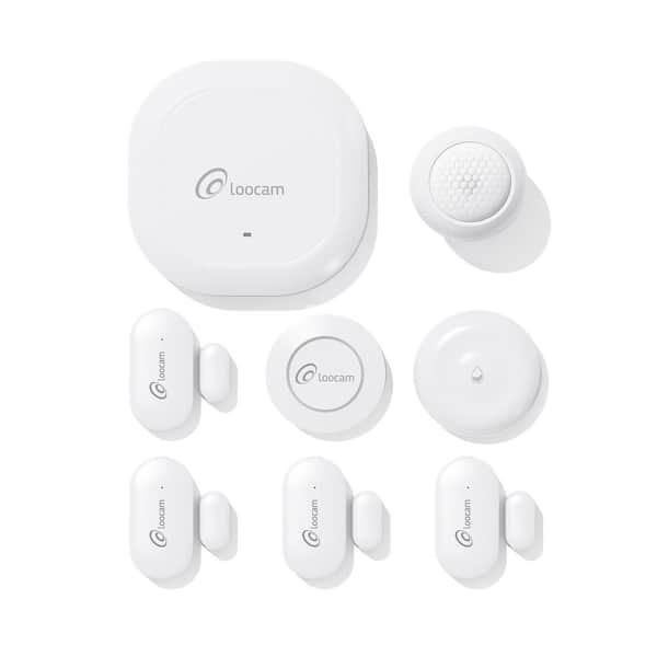 Wireless Home Alarm System 8-Piece, Smart Hub, Door Window Sensor, Water Leak Sensor, PIR Motion Sensor, Smart Button