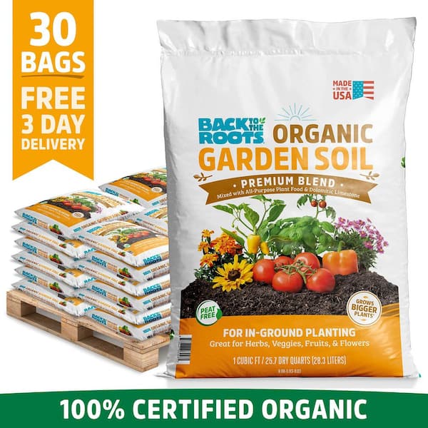 Organic Bulk Garden Soil Pallet (60 1 cu.ft. Bags) Peat-Free, Blended with Organic Fertilizer