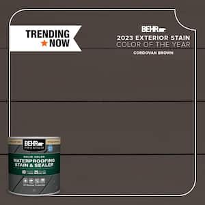 8 oz. #SC-104 Cordovan Brown Solid Color Waterproofing Exterior Wood Stain and Sealer Sample