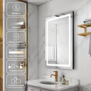 24 in. W x 36 in. H Rectangular Frameless LED Lighted Anti-Fog Wall Mounted Bathroom Vanity Mirror