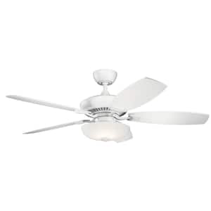 Canfield Pro 52 in. LED Indoor Matte White Downrod Mount Ceiling Fan with Light Kit and Wall Control