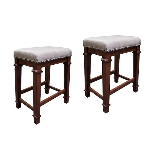 Best Master Furniture Florida Fabric Dark Cherry Bar Stools (Set of 2)