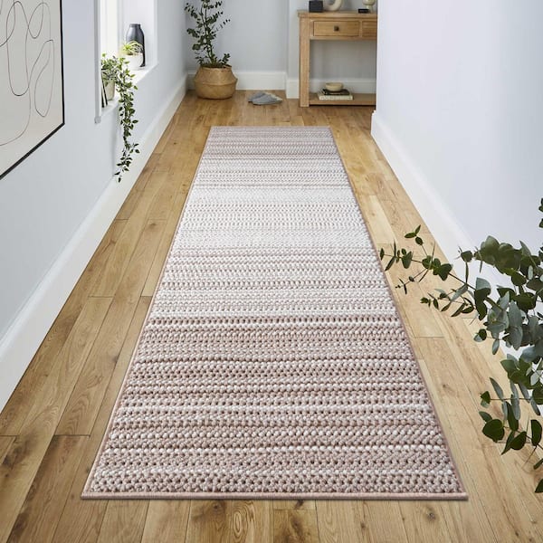 Cassie 2 ft. x 7 ft. Ivory Stripe Runner Rug
