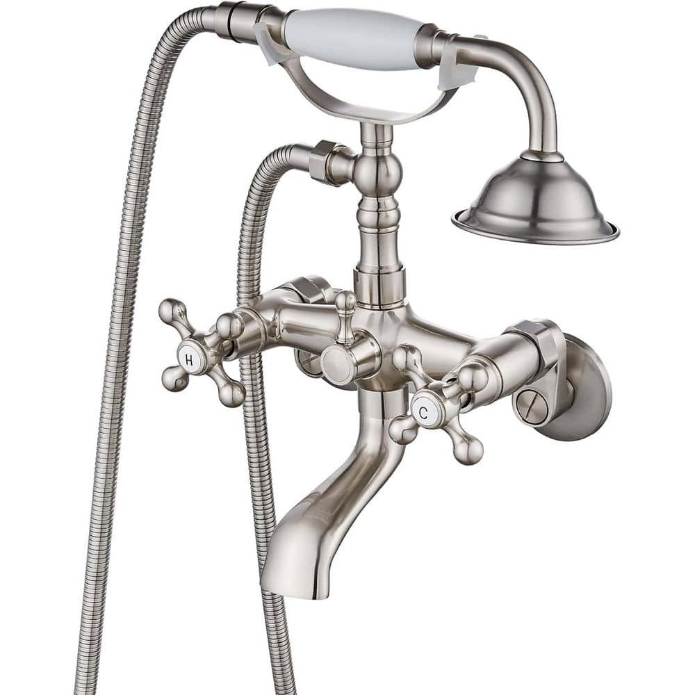 Single-Handle Claw Foot Tub Faucet with 6 in. Center Adjustable Swing Arms 