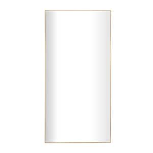 79 in. x 40 in. Rectangle Framed Gold Wall Mirror with Thin Frame