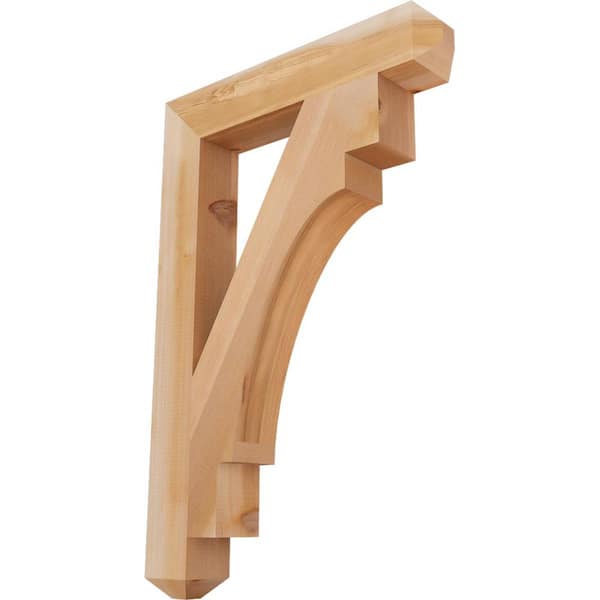 Ekena Millwork 3.5 in. x 36 in. x 24 in. Western Red Cedar Merced Craftsman Smooth Bracket
