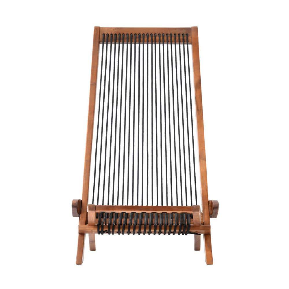 Folding Rope Chair Foldable Outdoor Low Profile Wood Lounge Chair for The P
