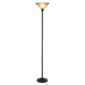 In Brushed Steel Torchiere Lamp With, Alton Bronze Torchiere Floor Lamp With Reader