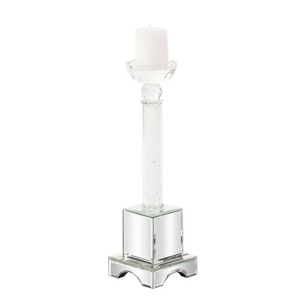 Unbranded Cut Glass Candle Holder with Mirrored Base Medium