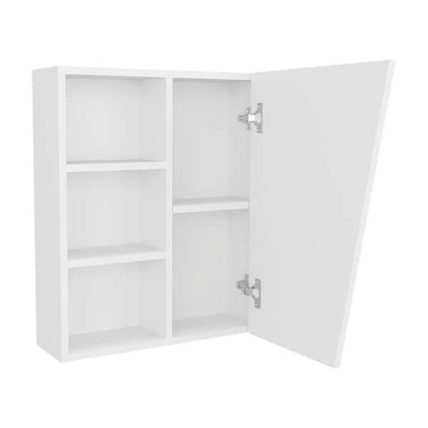 19.7 in. W x 23.3 in. H Rectangular White Surface Mount Medicine Cabinet with Mirror, with 1-Door