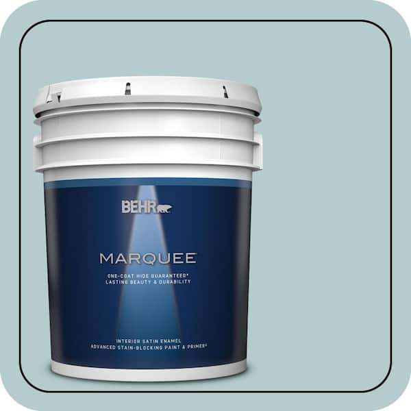 BEHR MARQUEE 5 gal. #PPU13-15 Clear Pond Satin Enamel Interior Paint & Primer