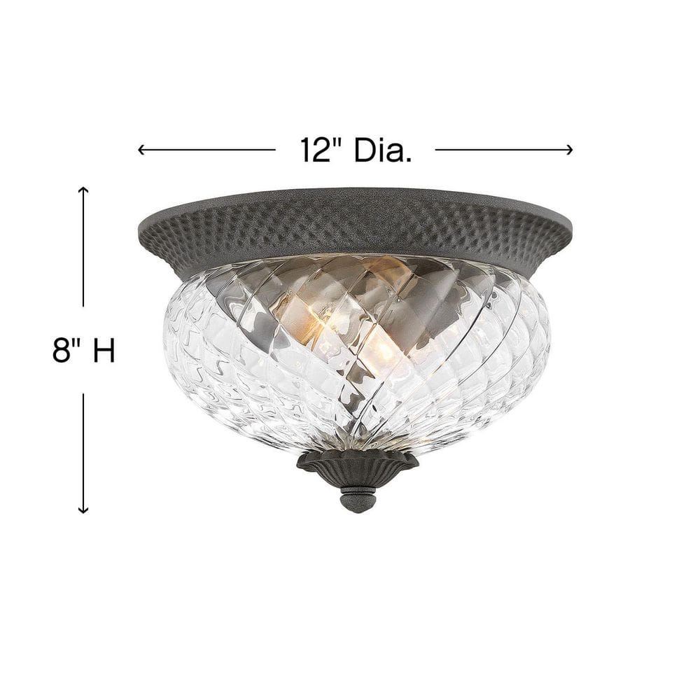 Museum Black Clear Glass 2-Light LED Outdoor Sconce