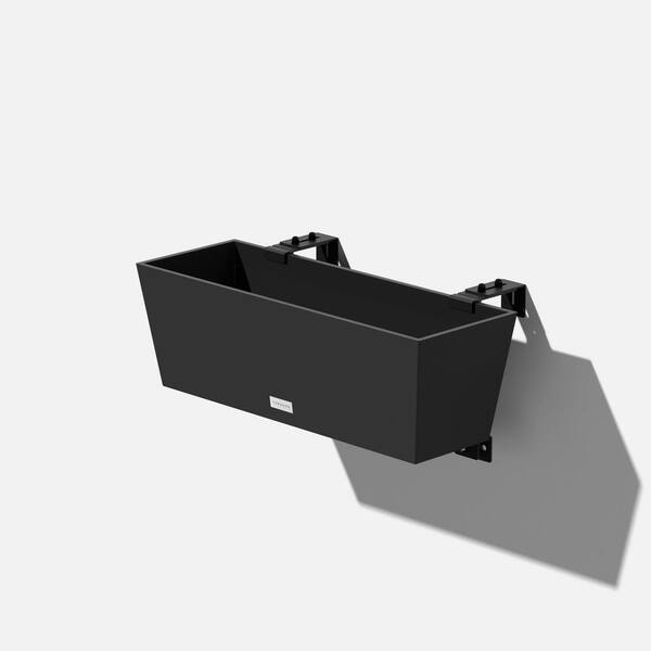 Veradek Pure Series 25 in. Window Box Railing Black Plastic Planter