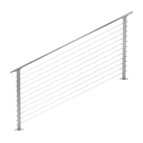 CityPost 6 ft. Stair Cable Railing, 36 in. Base Mount, Grey CP6GS