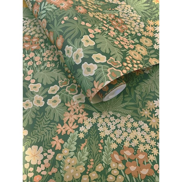 Emerald Green Bloomfield Ditsy Floral Wallpaper Print Non-Woven Non-Pasted Textured Wallpaper 57 sq. ft.