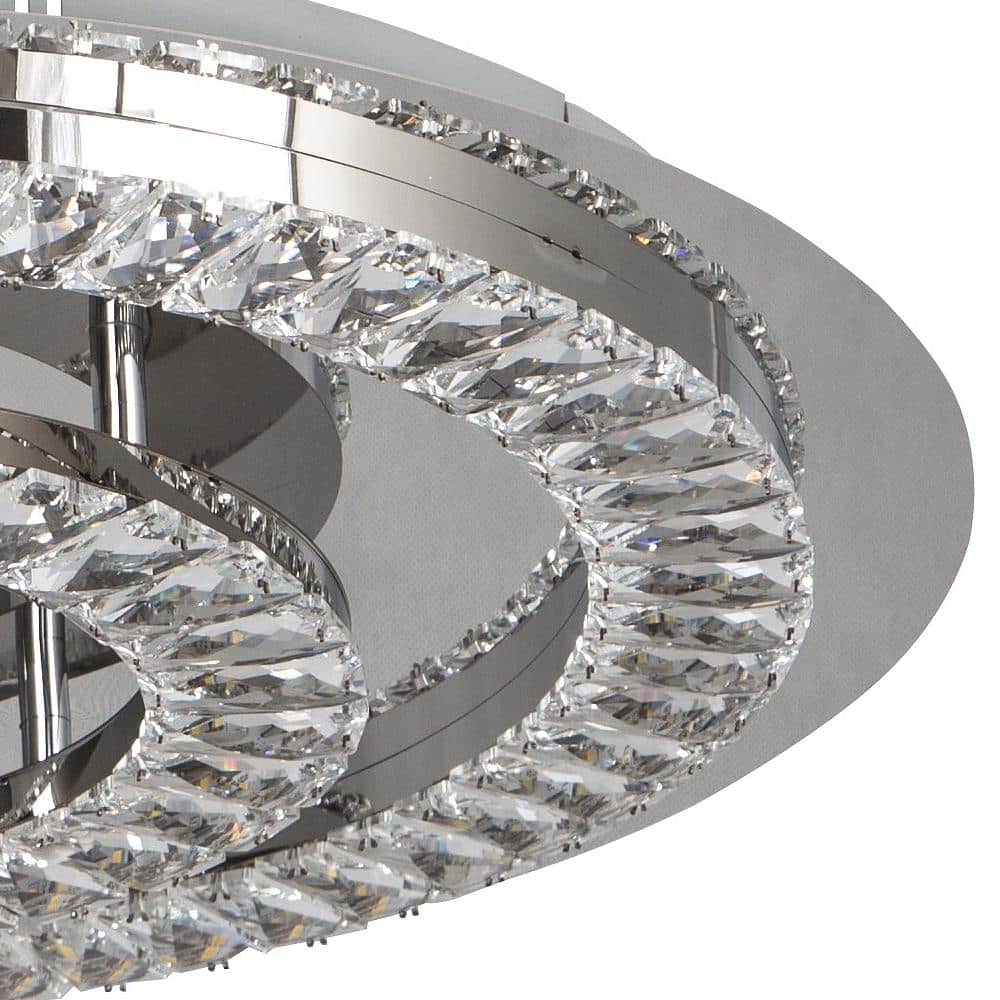 Contemporary Crystal Chrome 22.8" LED Flush Mount