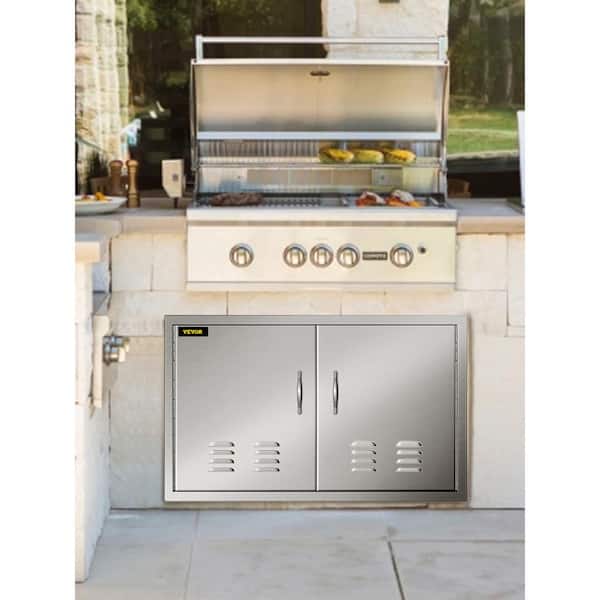 Details about   VEVOR 39" x 22" Double Access Door Outdoor Kitchen BBQ Island Stainless Steel 