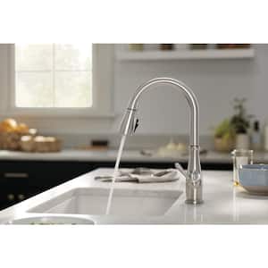 Elmhurst Single-Handle Pull-Down Sprayer Kitchen Faucet in Stainless